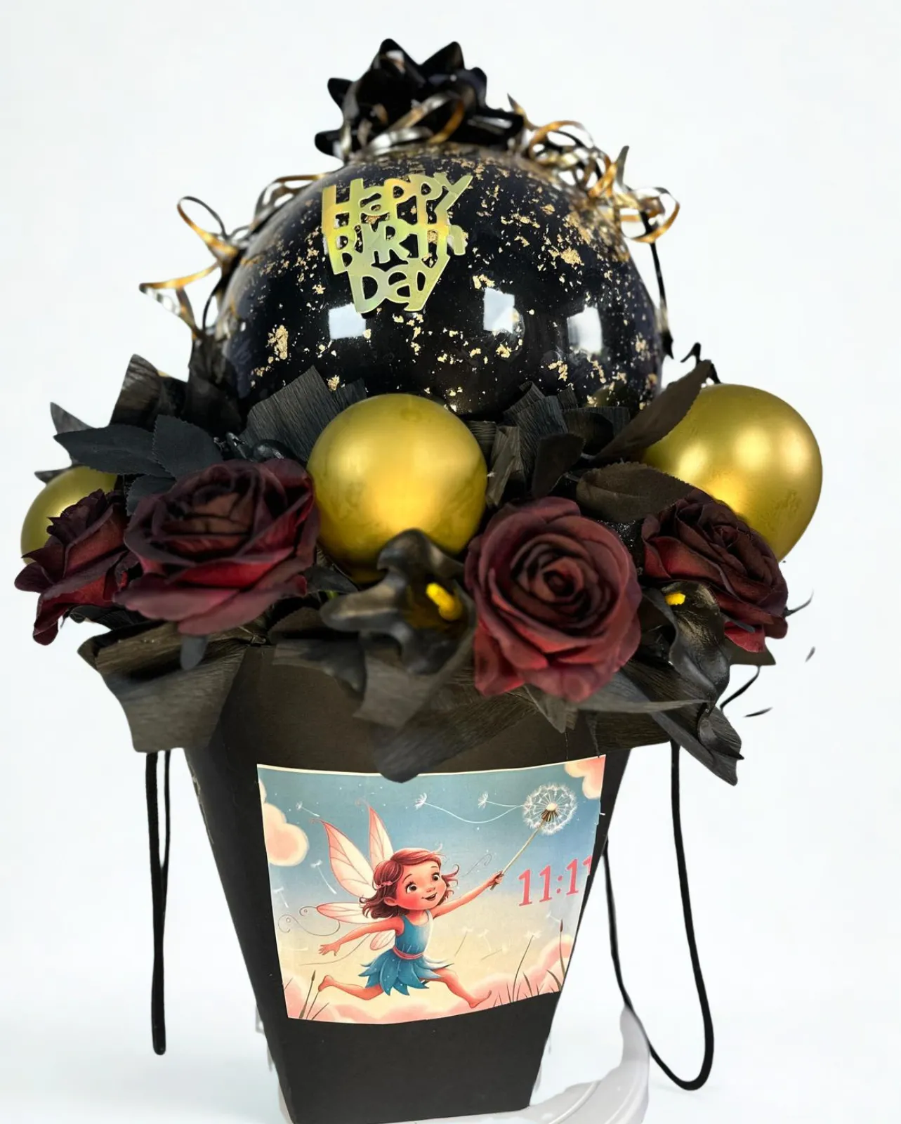 Ballon-Box Schwarz & Gold
