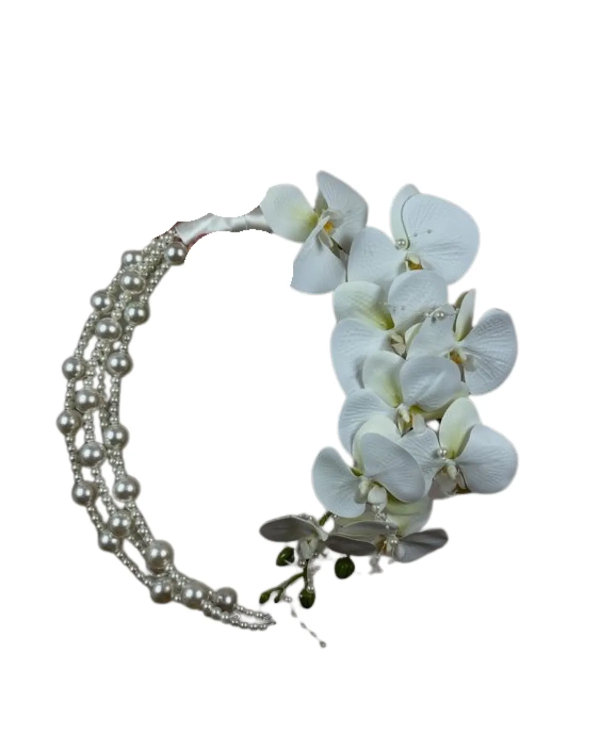 Brauthaarschmuck Perlen & Orchideen