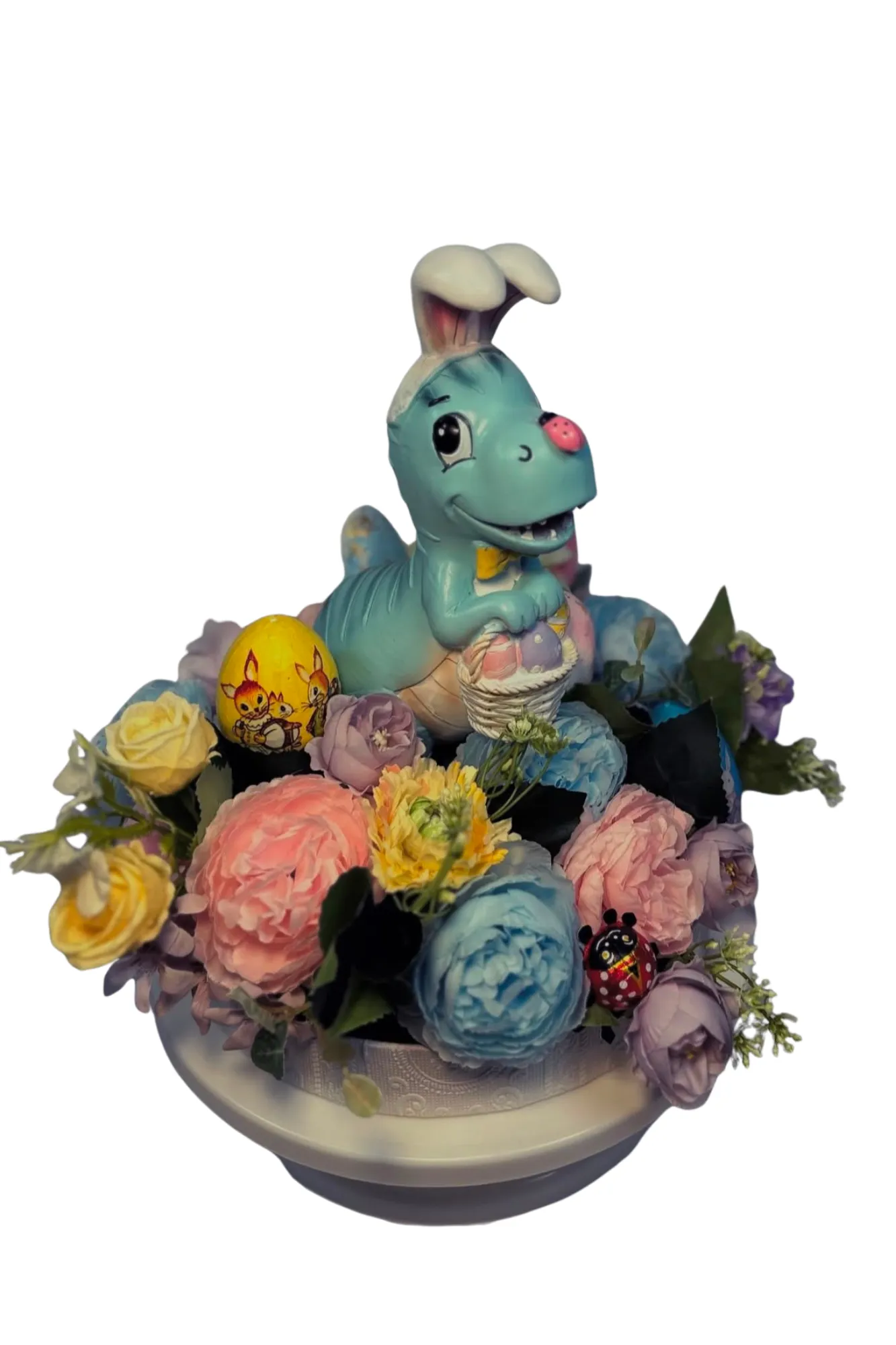 Oster-Blumenbox mit Drachen
