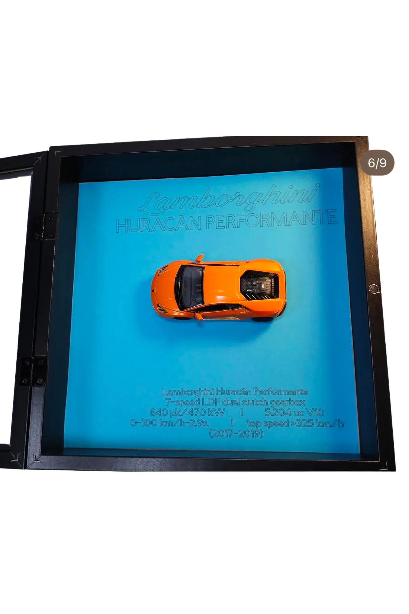 Lamborghini Modellauto Bilderrahmen Blau