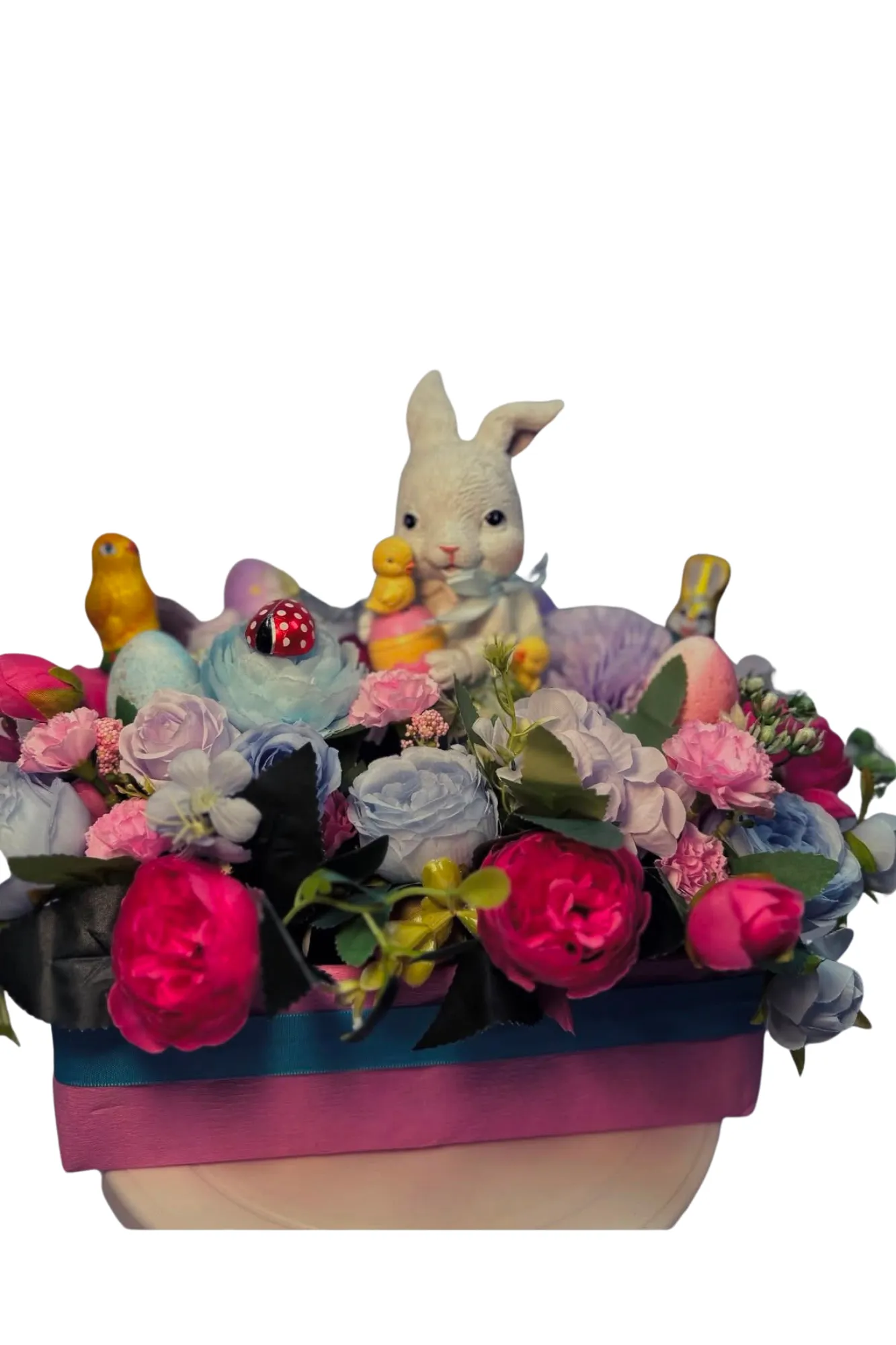 Oster-Blumenbox mit Hase & Küken