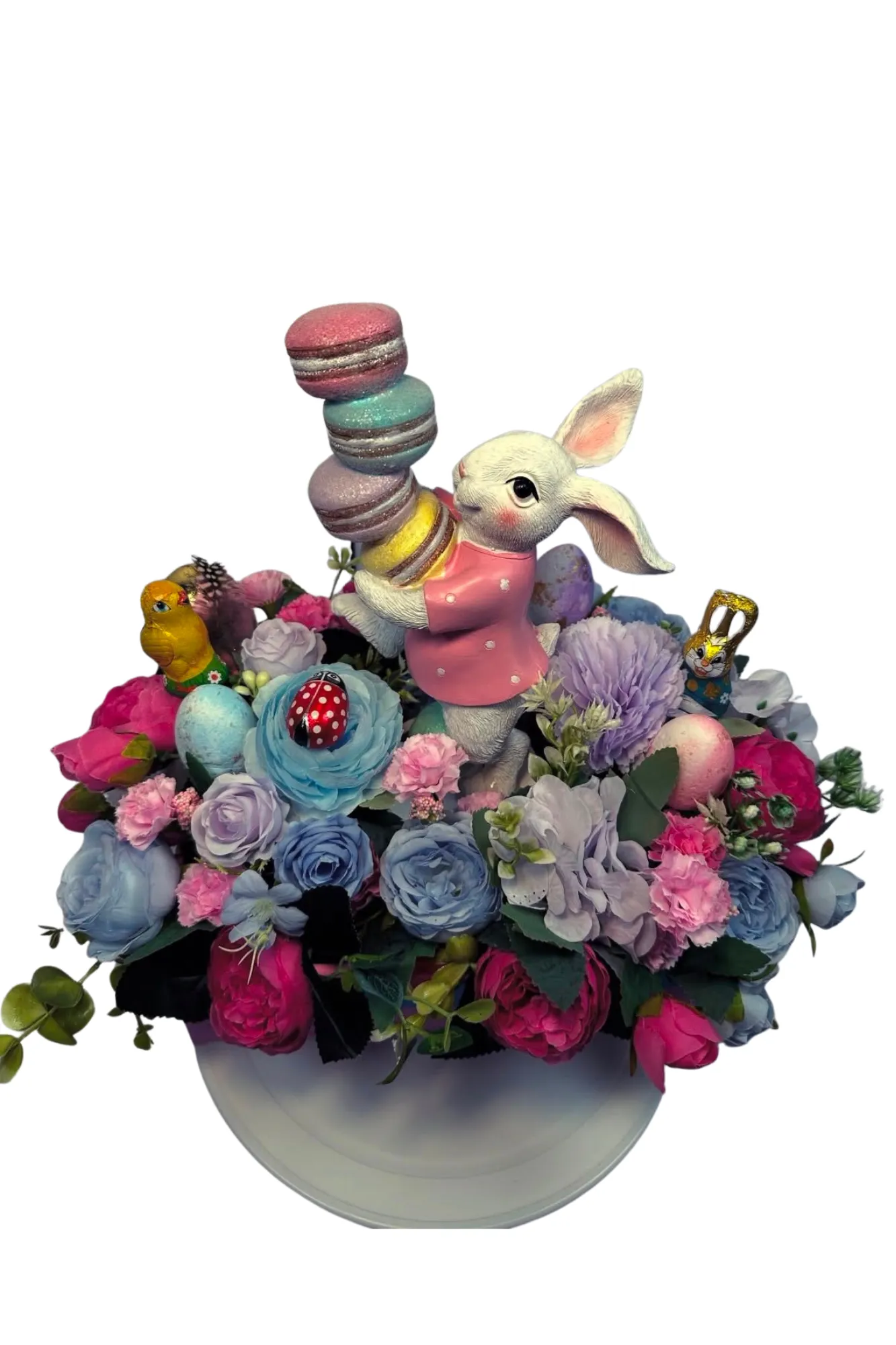 Oster-Blumenbox mit Macaron-Hase