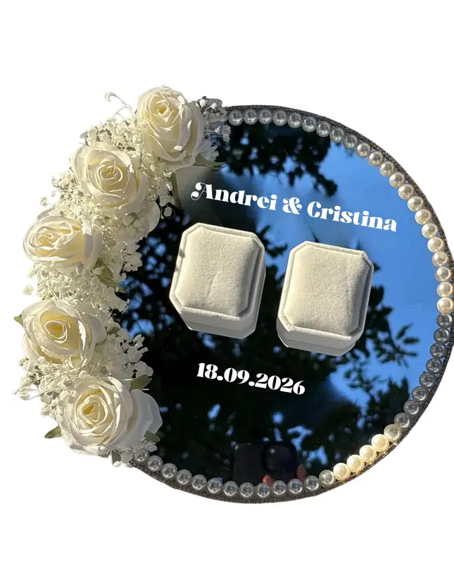 Personalisiertes Ringkissentablett Hochzeit