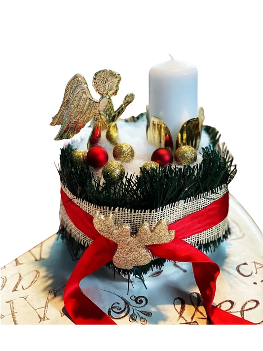 Weihnachts-Adventsgesteck Rot-Gold