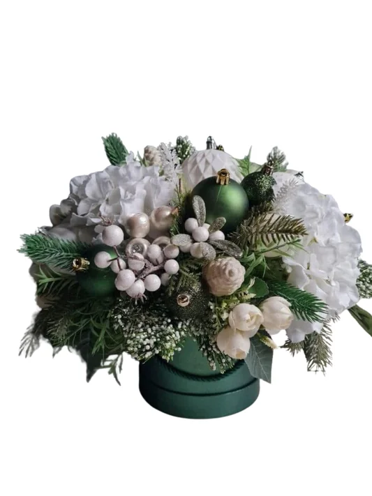 Weihnachts-Blumenbox Grün-Weiß