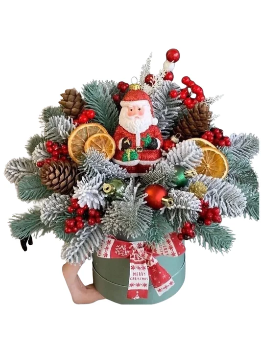 Weihnachts-Blumenbox mit Weihnachtsmann
