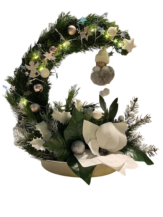 Weihnachts-Mondgesteck Magnolie-Gold