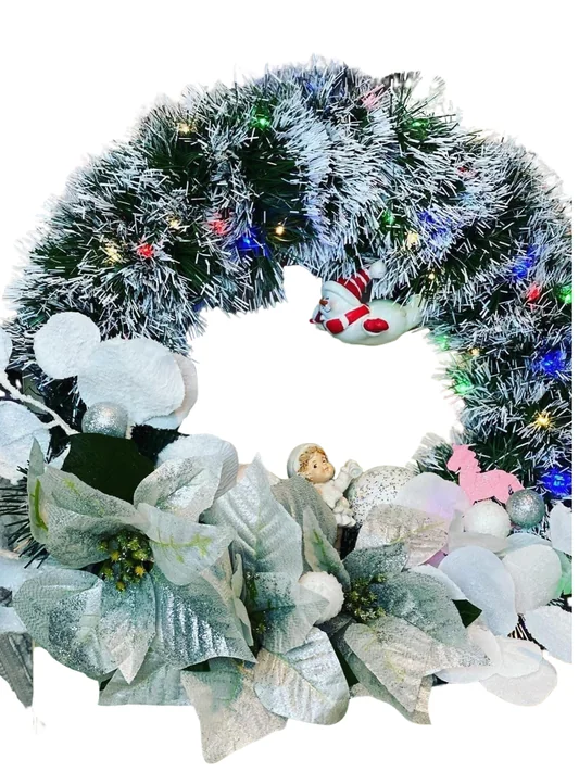 Weihnachtskranz mit Lichterkette