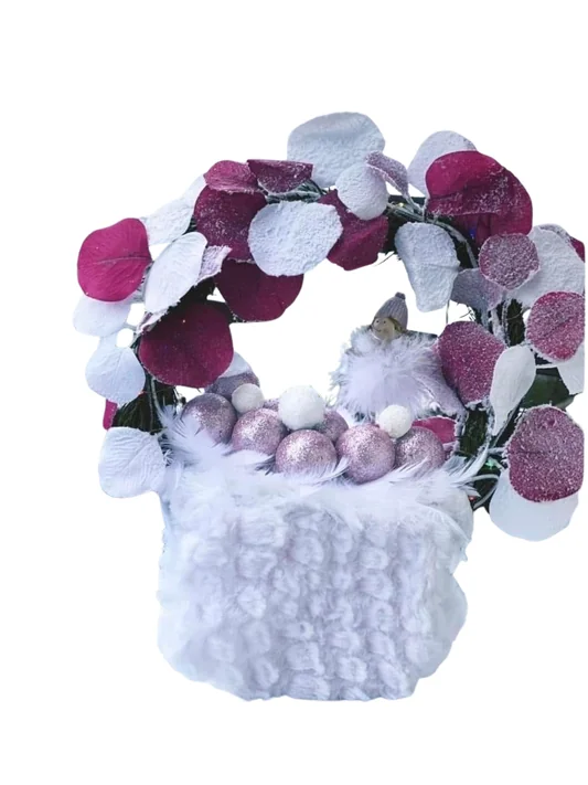 Winterzauber-Herzkranz Rosa